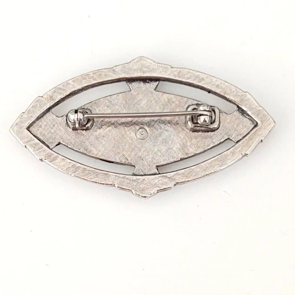 Textured silver and MOP brooch
